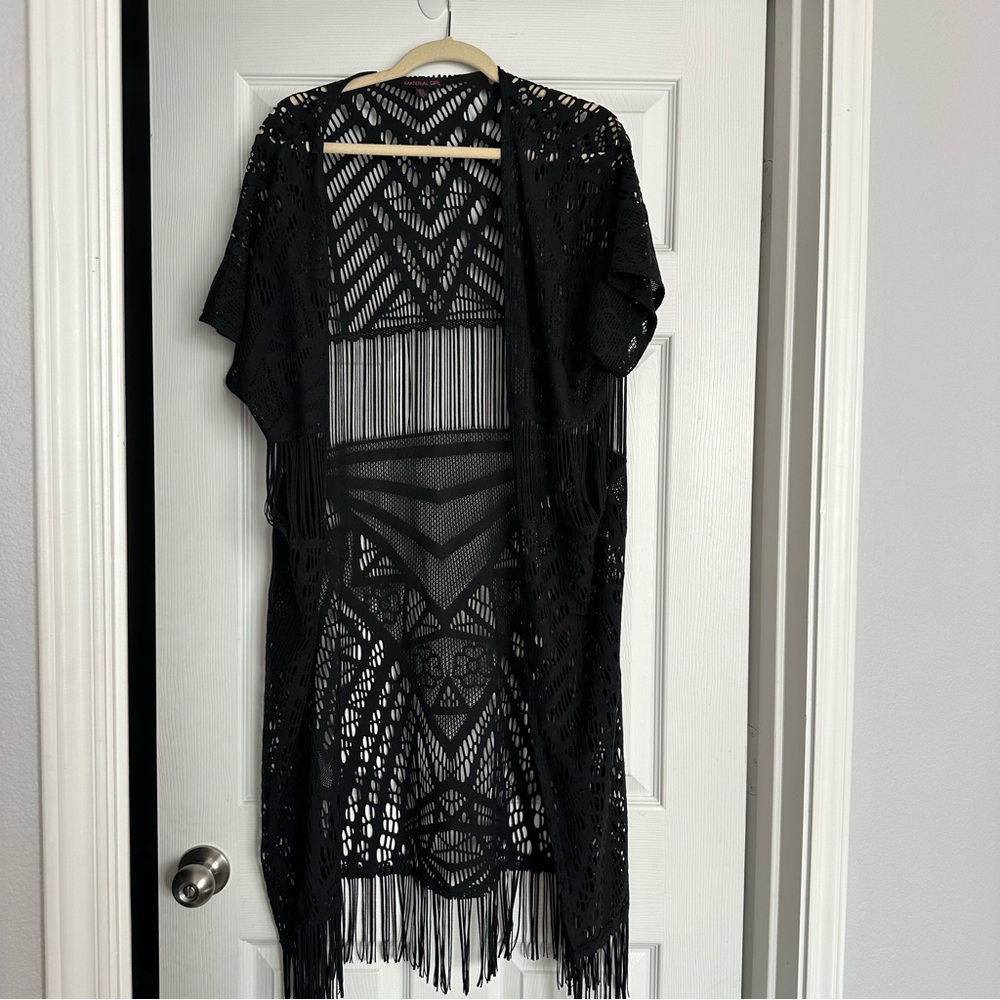 Lace cover shawl black OS material girl
